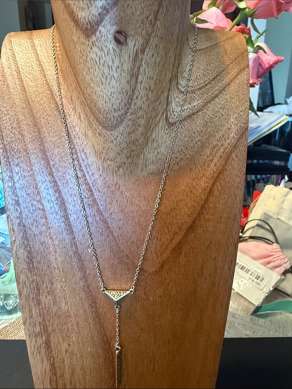Brighton Silver-Tone Y Drop Necklace with Tassel